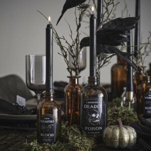 Bougeoirs Halloween avec bougies noires