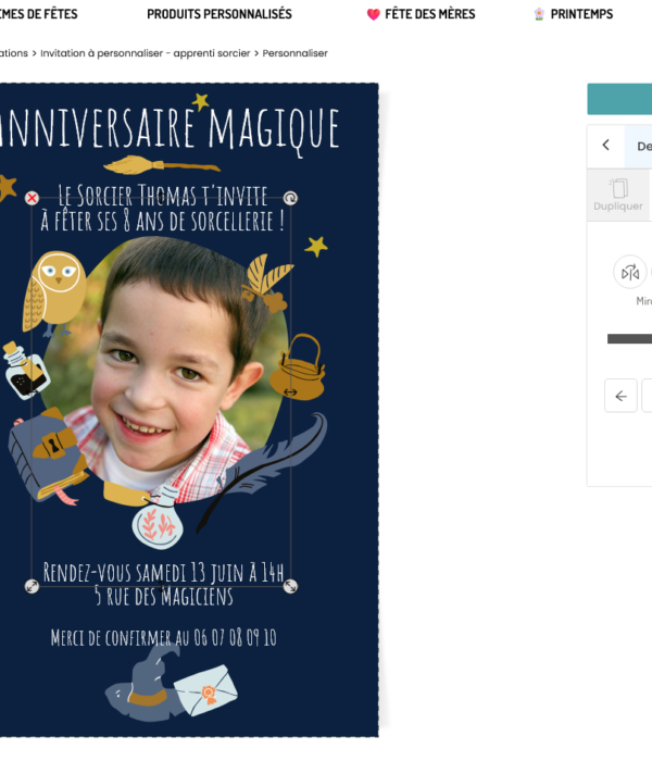 Personnalisation d'invitation